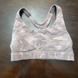 Athleta Pink and Gray Patterned Bra